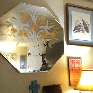 1980s Robert Slimbach sighed lrg decor mirror